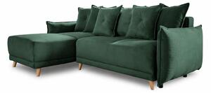 Zielony sztruksowy rozkładany narożnik (strona zmienna) Lazy Lukka – Miuform