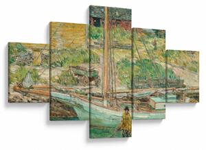 Obraz - Childe Hassam, Oyster Sloop, Cos Cob, reprodukcje (125x70 cm)
