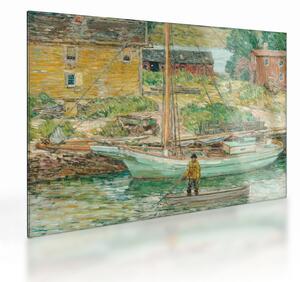 Obraz na szkle - Childe Hassam, Oyster Sloop, Cos Cob, reprodukcje (70x50 cm)