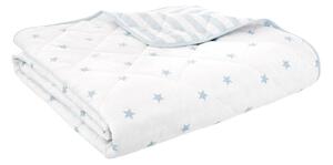 Biało-niebieska bawełniana narzuta dziecięca pikowana 135x190 cm Mini Star & Stripes – Bianca