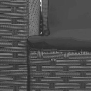 Fotel ogrodowy z poduszkami, rattan pe, czarny