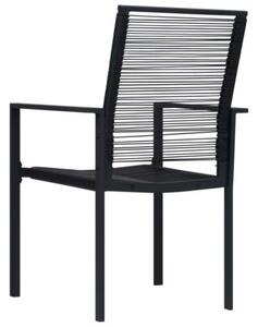 Krzesła ogrodowe, 4 szt., rattan pvc, czarne