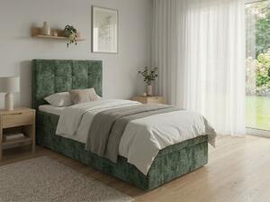 Łóżko tapicerowane boxspring DIRELIS VIBE 90x200 cm ciemnozielone Materac: Materac sprężynowy Bonell