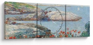 Obraz - Childe Hassam, Poppies, Isles of Shoals, reprodukcje (z zegarem) (90x30 cm)