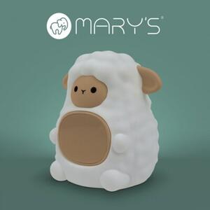 Lampka nocna dla dzieci z budzikiem bezprzewodowa RGBW biała owieczka LED 1.5W Mary's