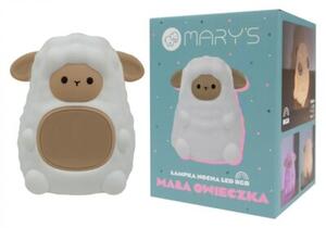 Lampka nocna dla dzieci z budzikiem bezprzewodowa RGBW biała owieczka LED 1.5W Mary's