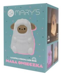 Lampka nocna dla dzieci z budzikiem bezprzewodowa RGBW biała owieczka LED 1.5W Mary's