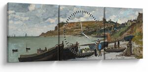 Obraz - Claude Monet, Sainte Adresse, reprodukcje (z zegarem) (90x30 cm)