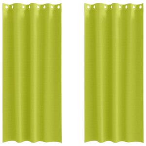 Firany blackout z kółkami 2 szt. Zielony 225 x 140 cm Poliester