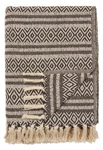 Brązowy koc z bawełny z recyklingu 130x180 cm Adana – House Nordic