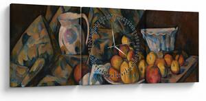 Obraz - Paul Cézanne, Still Life with Apples and Peaches, reprodukcje (z zegarem) (90x30 cm)