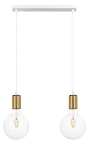 Belis Żyrandol na lince MIROS 2xE27/60W/230V biały/złoty BE0780