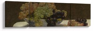 Obraz - Henri Fantin-Latour, Still Life with Grapes and a Carnation, reprodukcje (170x50 cm)