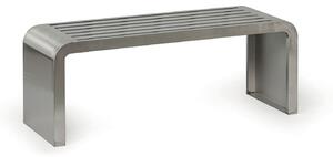 Ławka parkowa RESTO, 1200 mm, stal nierdzewna