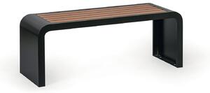 Ławka parkowa RESTO, 1200 mm, czarny/brązowy