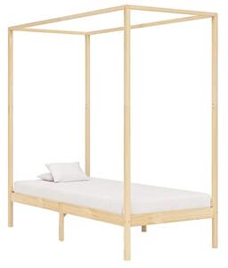 Łóżko z baldachimem w kolorze naturalnego drewna sosnowego 100x200cm Z3-W28