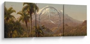 Obraz - Frederic Edwin Church, Tamaca Palms, reprodukcje (z zegarem) (90x30 cm)