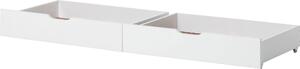 Dwie białe szuflady pod łóżko dziecięce 70x160 cm