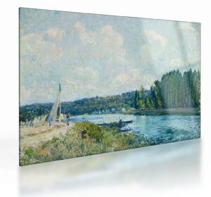 Obraz na szkle - Alfred Sisley, The Banks of the Oise, reprodukcje (70x50 cm)