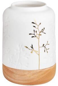 Biały porcelanowy świecznik GOLD TWIG