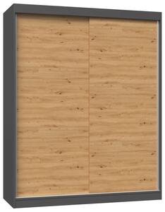 Nowoczesna szafa do przedpokoju dąb artisan antracyt 160 cm - Stoflis 6X
