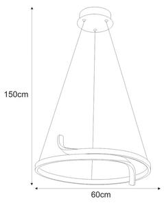 Czarna dekoracyjna lampa okrąg LED nad stół - 3X A500 L1-K93