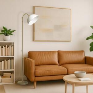 Lampa stojąca podłogowa regulowana 170 cm kaszmirowa biały klosz 1xE27 60W ZACK Milagro