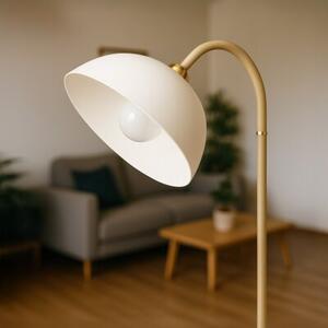 Lampa stojąca podłogowa regulowana 170 cm kaszmirowa biały klosz 1xE27 60W ZACK Milagro