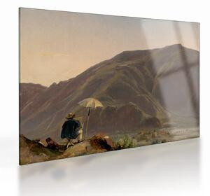 Obraz na szkle - Jules Coignet, View of Bozen with a Painter, reprodukcje (70x50 cm)