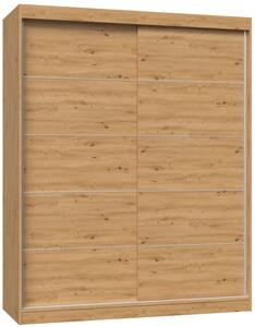 Szafa przesuwna dwudrzwiowa 160 cm dąb artisan - Stoflis 7X
