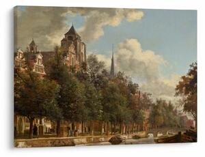Obraz - Jan van der Heyden, View Down a Dutch Canal, reprodukcje (70x50 cm)