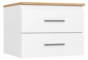 Podwieszana szafka na umywalkę biały + dąb artisan 60 cm M5-N91