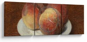 Obraz - Henri Fantin-Latour, Three Peaches on a Plate, reprodukcje (z zegarem) (90x30 cm)