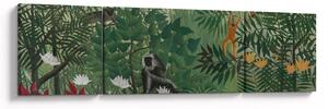 Obraz - Henri Rousseau, Tropical Forest with Monkeys, reprodukcje (170x50 cm)