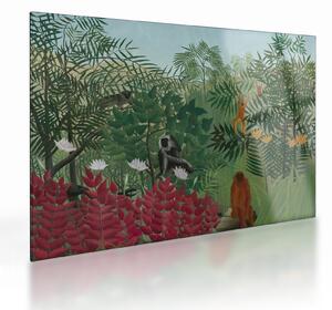 Obraz na szkle - Henri Rousseau, Tropical Forest with Monkeys, reprodukcje (70x50 cm)