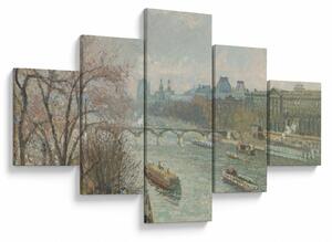 Obraz - Camille Pissarro, The Louvre, Afternoon, Rainy Weather, reprodukcje (125x70 cm)
