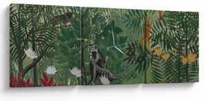 Obraz - Henri Rousseau, Tropical Forest with Monkeys, reprodukcje (z zegarem) (90x30 cm)