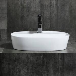 Umywalka nablatowa ceramiczna biała stawiana na blat połyskowa 60x40x12 cm