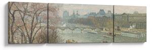 Obraz - Camille Pissarro, The Louvre, Afternoon, Rainy Weather, reprodukcje (170x50 cm)