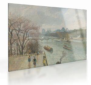 Obraz na szkle - Camille Pissarro, The Louvre, Afternoon, Rainy Weather, reprodukcje (70x50 cm)