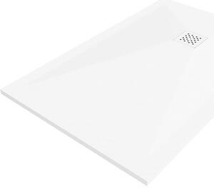 Mexen Stone+ brodzik kompozytowy prostokątny 120 x 100 cm, biały, maskownica biała - 44101012-W