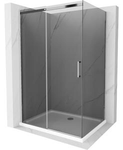 Mexen Omega kabina prysznicowa rozsuwana 100 x 90 cm, grafit, chrom + brodzik Flat, bialy - 825-100-090-01-40-4010
