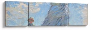 Obraz - Claude Monet, Woman with a Parasol - Madame Monet and Her Son, reprodukcje (170x50 cm)