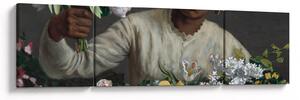 Obraz - Frédéric Bazille, Young Woman with Peonies, reprodukcje (170x50 cm)