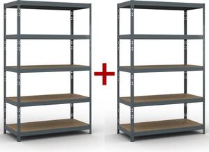 Regał półkowy 1+1 GRATIS, 1966x1200x600 mm, nośność 280 kg