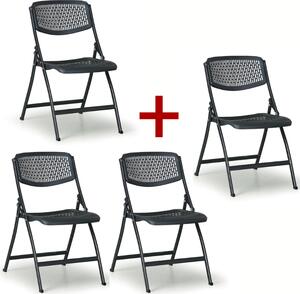 Składane krzesło CLICK 3+1 GRATIS, czarne
