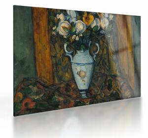 Obraz na szkle - Paul Cézanne, Vase of Flowers, reprodukcje (70x50 cm)
