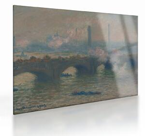 Obraz na szkle - Claude Monet, Waterloo Bridge, Gray Day, reprodukcje (70x50 cm)