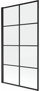 Mexen Alex parawan nawannowy 1-skrzydłowy 70 x 140 cm, czarna kratka fix - 893-070-000-70-77