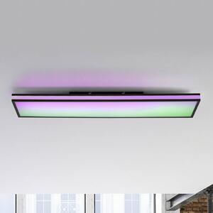 JUST LIGHT. Lampa sufitowa LED Mario, CCT, RGB, 100x25cm, czarna